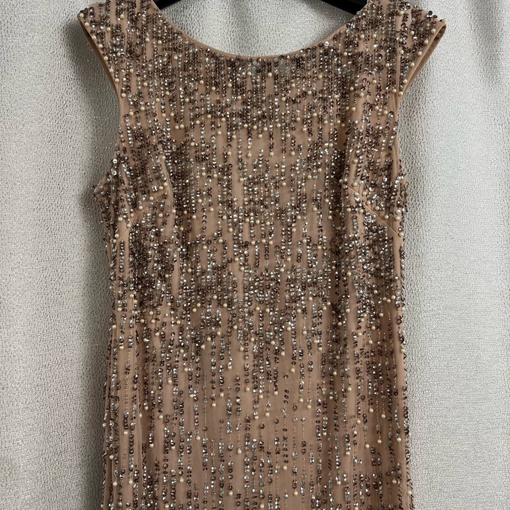 ADRIANNA PAPELL Pearl and Sequin Gown